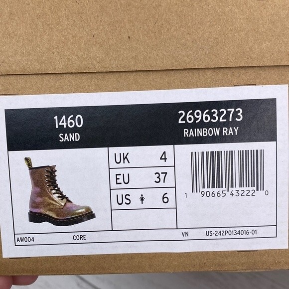 NEW Dr. Martens 1460 Boots in Sand Multicolor Womens Size 6 with Box - Picture 7 of 8